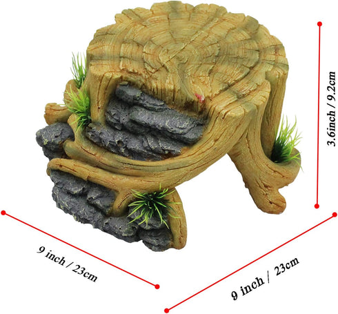 Turtle Basking Platform,Tortoise Resin Resting Reptile Habitat Ornament Aquarium Turtle Tank Decorations Reptile Hide Floating Ledge Resting Terrace for Turtles,Bearded Dragons,Lizard,Newts (Shape 2)
