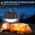 FLY2SKY 3 Pcs Black LED Camping Lights - Portable Rechargeable Tent Light - Survival Gear for Camping Hiking Backpacking