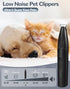 Dog Clippers for Grooming, 2 Speed Low Noise Cordless Trimmer for Small Pets, Rechargeable Hair Clippers (Black)