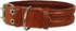 Dogs My Love Heavy Duty Brown Leather Collar 1.75" Wide, Fits 17.5"-21" Neck