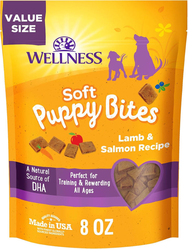 Wellness Puppy Treats, Natural Grain Free Training Treats, Soft Lamb & Salmon (8 Ounce Bag)