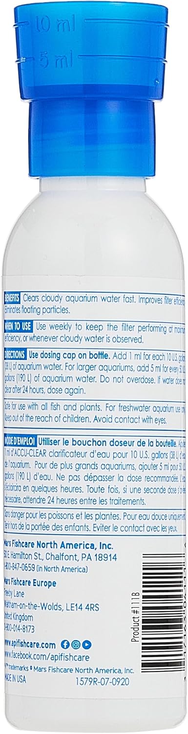 API ACCU-CLEAR Freshwater Aquarium Water Clarifier 4-Ounce Bottle