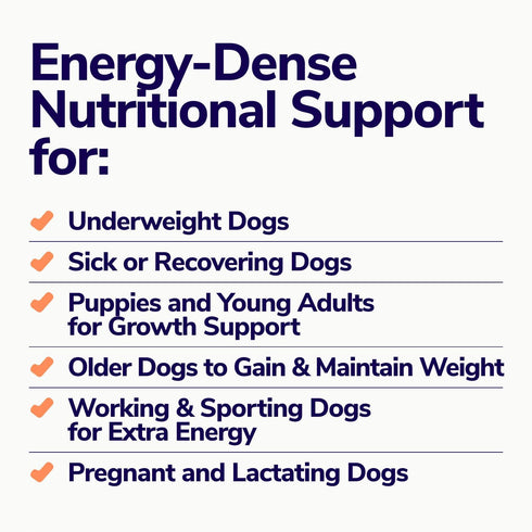Dog Weight Gainer Chews for Energy & Mass, High Calorie Supplement for Healthy Weight Gain, 60 Treats