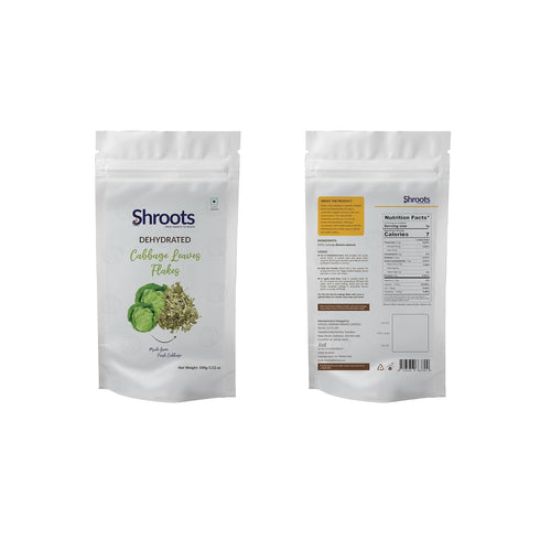 100gm (3.5oz) SHROOTS Dehydrated Cabbage Flakes Air Dried Vegetable Non-GMO Additive-Free Dried White Cabbage Perfect