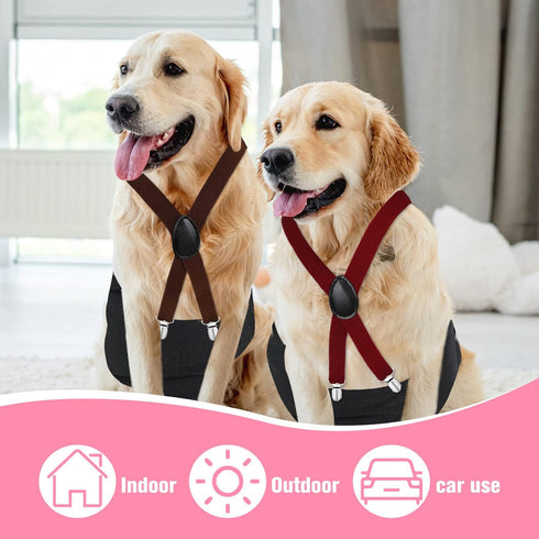 4 4 Sanwuta Pieces Dog Diaper Suspenders Male Female Adjustable Pet Diaper Keeper Suspender for Dog Skirt Dress Pet