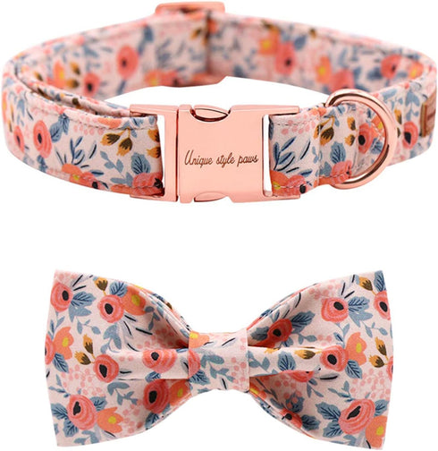 Unique Style Paws Dog Collar Bow Tie Collar, Adjustable for Small Medium Large Dogs and Cats