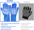 Pet Grooming Gloves, Yintoper Dog Washing Gloves - High-Density Teeth, Heat Resistant Silicone Cat Hair Remover, Blue