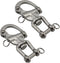 NRC&XRC Pair Jaw Swivel Snap Shackle 316 Stainless Steel for Sailboat Spinnaker Halyard & Diving