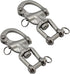 NRC&XRC Pair Jaw Swivel Snap Shackle 316 Stainless Steel for Sailboat Spinnaker Halyard & Diving