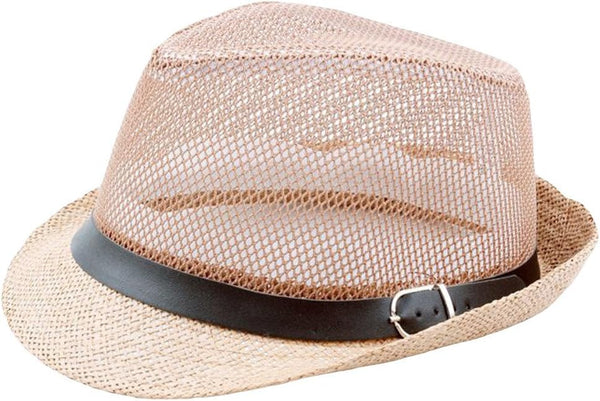 YOLAI Mesh Hollow Out Bowler Hat for Men British Jazz Hat Adjustable Adjustable