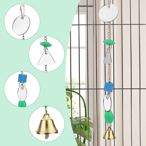 Hypeety Pet Bird Mirror with Bell, Interactive Toy for Parrots, Macaws, African Greys, Budgies, Cockatoos, Lovebirds