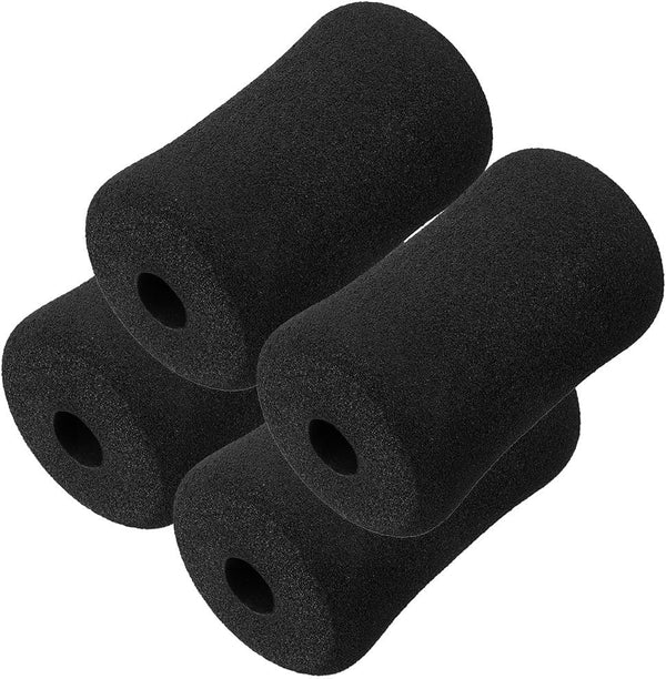 Sponge Foam Foot Pad Roller 2 Pair, 1-inch Rod Replacement for Gym Equipment (Foam 5.3" X 2.9"; Od X 0.87" Id)