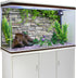 AWERT 24x16 inches Stone Brick Wall Aquarium Background with Rock and Spring Leaves for Fish Tank