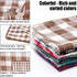 Dog Bandanas - 6PCS Washable Birthday Christmas Gift, Black Blue Red Plaid Printing Adjustable Accessories