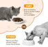 Ceramic Cat Food Bowl Set, Wide Shallow Bowls for Whisker Fatigue Relief, 6 Pack, 8.5 oz, 5.75 inch, White