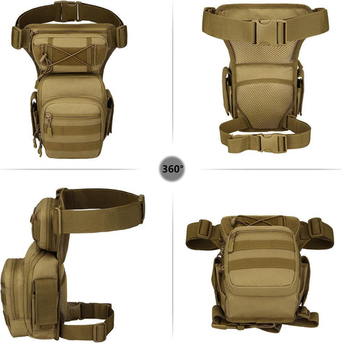 Tactical Drop Leg Bag - Military Tool Gear Fanny Thigh Pack Molle Utility Airsoft Waist Gear Pouch