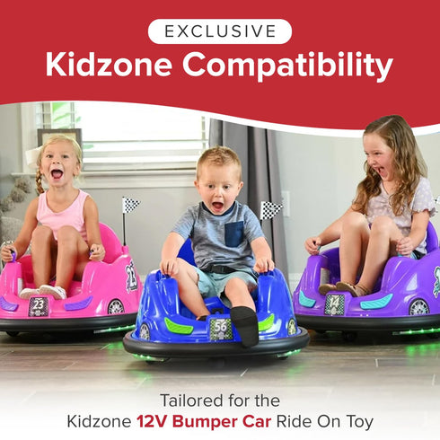 Round Red Illuminated On/Off Switch for Kidzone 12V Bumper Car Ride On Toy