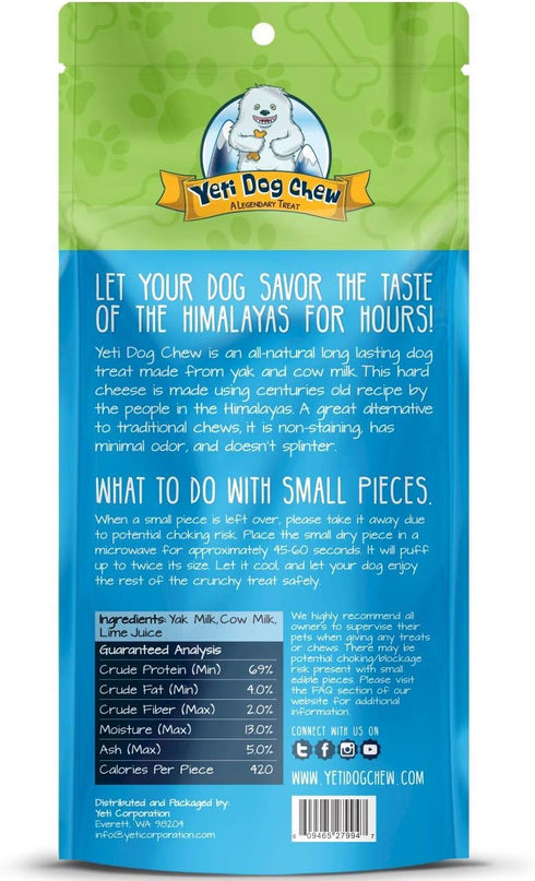 Yeti Dog Chew - Healthy Long Lasting Yak Cheese Chews for Large, Medium, Small Dogs - 7 oz
