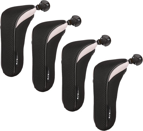 Sword & Shield Sports Golf Hybrid Club Head Covers - Set of 4 with Interchangeable No. Tag UT Cover