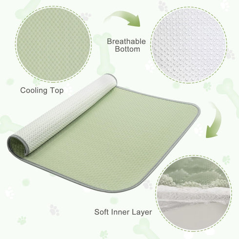 Summer Dog Cooling Mat, Washable Ice Silk Self Cool Pad for Small Medium Large Dogs & Cats, Indoor & Outdoor Use