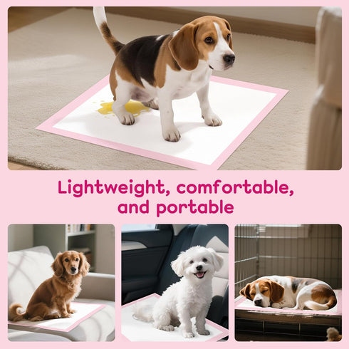 Gabotrie 40 Pack 24" 24" Puppy Pet Training Pad, Pink Puppy Pee Training Pad, X Housebreaking Pet Pads Disposable, Dog