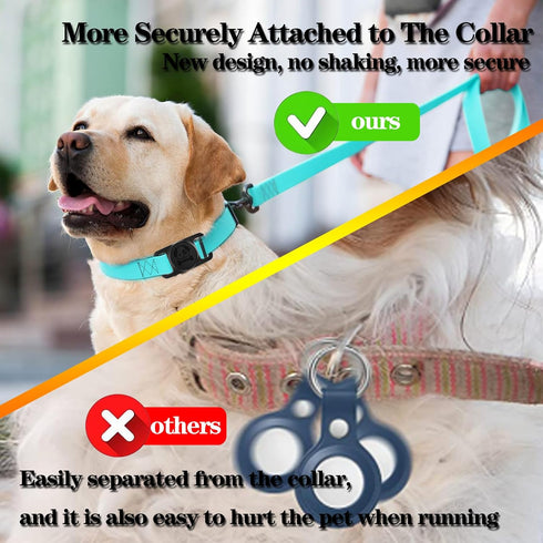 2 Pack Waterproof AirTag Dog Collar Holder Compatible with Apple AirTag, Anti-Lost Accessories (Black)