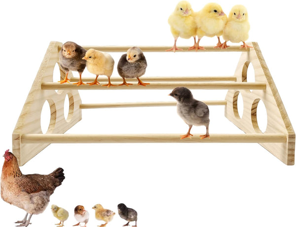 gpgcgsgp Large Wooden Pine Chick Perch Roosting Bar for Baby Chicks Brooder Coop,