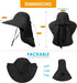 Women's Sun Hat UV Protection, Foldable Waterproof Wide Brim Bucket Hat with Neck Flap