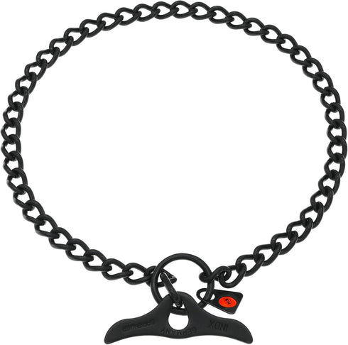 Herm Sprenger Black Stainless Steel Dog Training Collar with Toggle and Round Links - 24in (Neck Size Up to 22in)