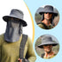 Fishing Hat for Men & Women, Outdoor Wide Brim Hat with UV Sun Protection, Face Cover & Neck Flap