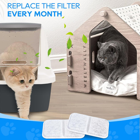 Cat Litter Box Filter Replacement - 4 Pack for Catit Jumbo Hooded Cat Litter Pan, Compatible with Airsift Litter Box
