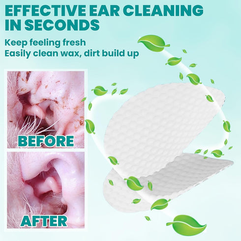 120 Counts, MEDUWEDU Ear Cleaner Wipes Dog Ear Cleaner, Grooming Kit Care for Dogs and Cats, Soft & Easy Otic Cleaning