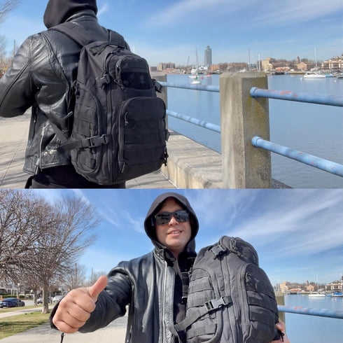 Tactical Laptop Backpack for Men, Black Military Bag