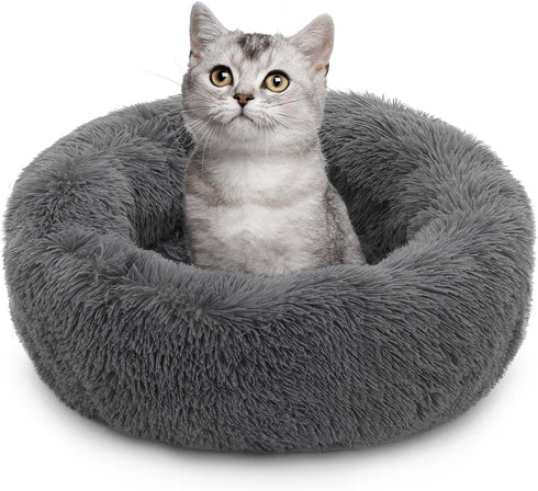 MoNiBloom 24"x24"x10.5" Dog Beds for Small Dogs, Machine-Washable Long Plush Cozy Soft Bed for Dogs and Cats