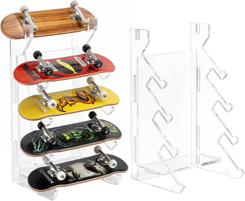 Sliner 2Pcs Fingerboard Display Rack Acrylic Skateboard Storage Stand Decorative Finger Skate