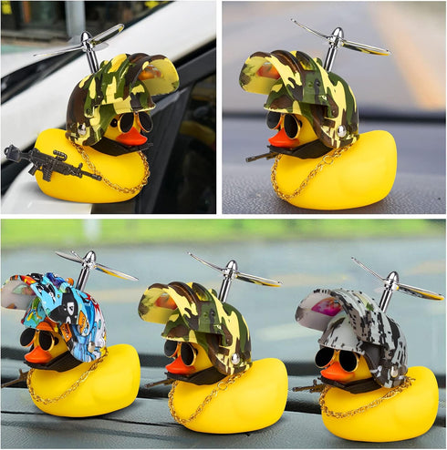 wonuu Rubber Duck Car Ornaments, Squeeze Duck Dashboard Decorations for Cycling and Motorcycle Accessories