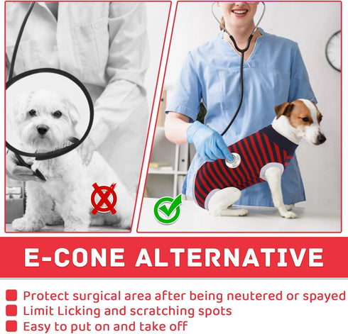 Recovery Suit for Dogs, Pet Recovery Suit After Surgery, Male Female Dog Neuter, Striped Abdominal Surgical Suit,