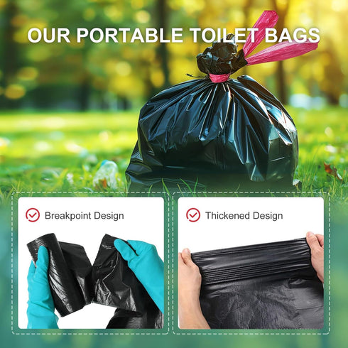 Ann Katy Portable Toilet BagsDrawstring Camping Toilet Bags Toilet Trash Bags Leak-Proof, Waste Bags for Camping