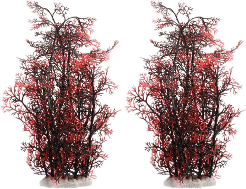 balacoo 2 Pcs Aquarium Decor Plastic Plant, Red Coral Tree for Fish