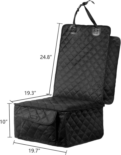 2 Pack Fasmov Front Dog Car Seat Cover, Full Protection Dog Car Seat Cover with Side Flaps, Nonslip Pet Seat Covers