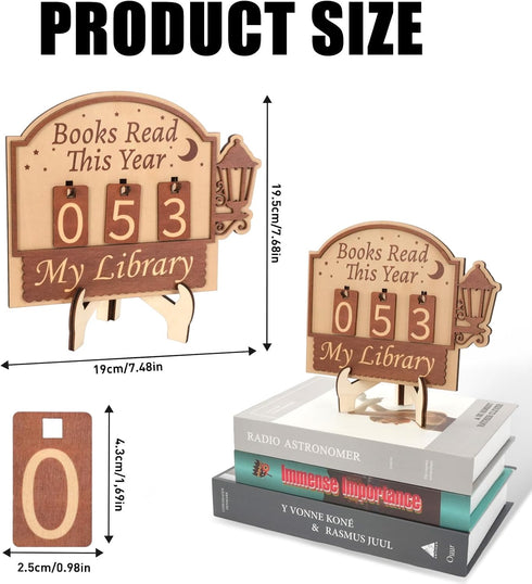 Counter 999 Books Read This Year Sign, Book Lovers Gifts Bookish Library Decor, Wooden Book Tracker Sign for Teachers
