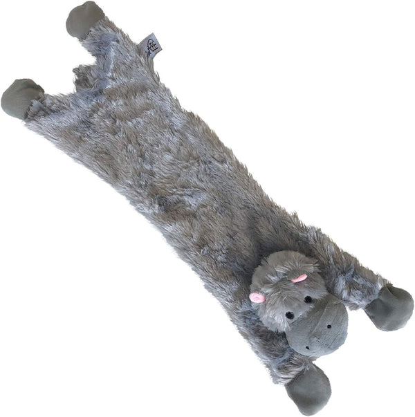 Midlee Hippo Stuffingless Dog Toy - 21"