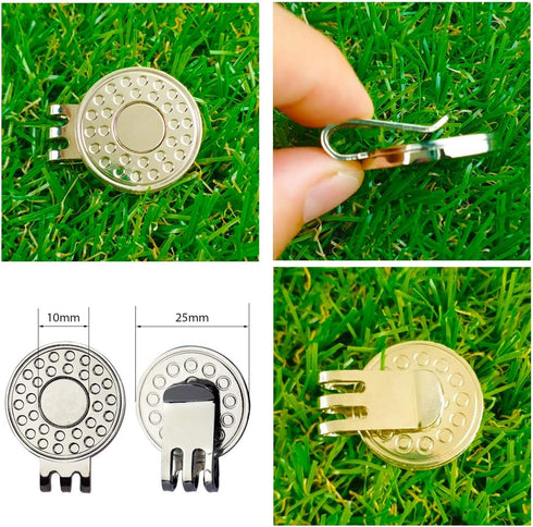 Value Sets Golf Ball Markers with Hat Clips for Men Women, Removable Attaches Easily, Premium Gifts