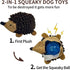 Plush Hedgehog Dog Toys 3 PCS - Squeaky Stuffless Hedgehog for Small and Medium Dogs, Interactive Pet Toys