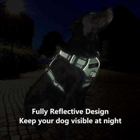 TwoEar Dog Harness, Adjustable Soft Padded Vest, No Pull Reflective Front Clip, Easy Control Handle for Small Medium