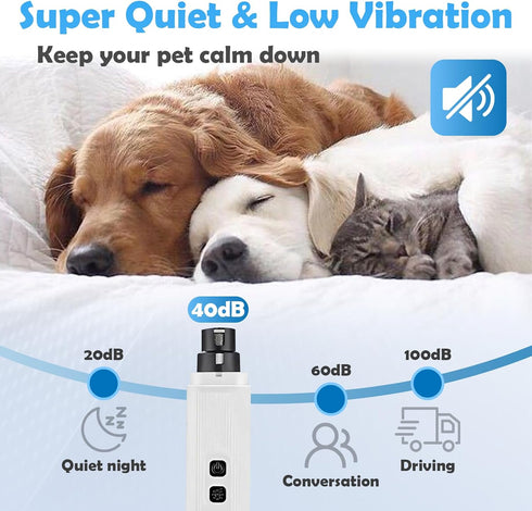MINYUGUT 2 Trimmer Dog Nail Grinder, Electric Pet Nail Grinder with Speed Digital USB Rechargeable Dog Nail Nail Claw