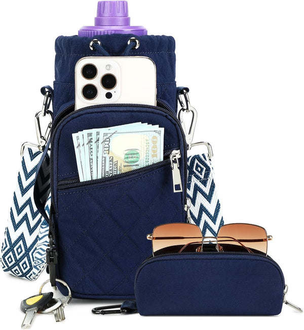 AGLOD Water Bottle Carrier Bag with Strap, Water Bottle Holder Crossbody Bags