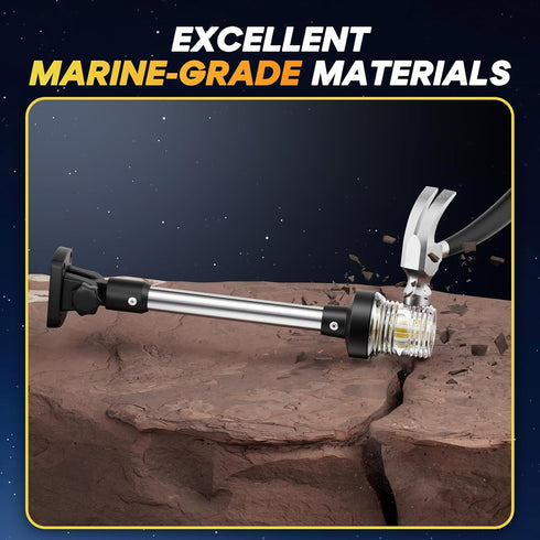 12 Inches IP67, (12-24V) Anchor Light Stern Light, White Navigation Lights for Boats LED Waterproof Fold Down Rear Boat