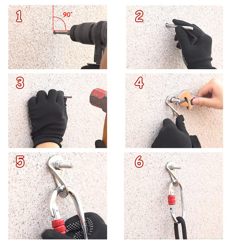 YZTONGPAO 304 1/2"-for Setups (6 Sets) Stainless Steel Climbing Bolt Kit, Heavy-Duty Climbing Holds Hanger Outdoor