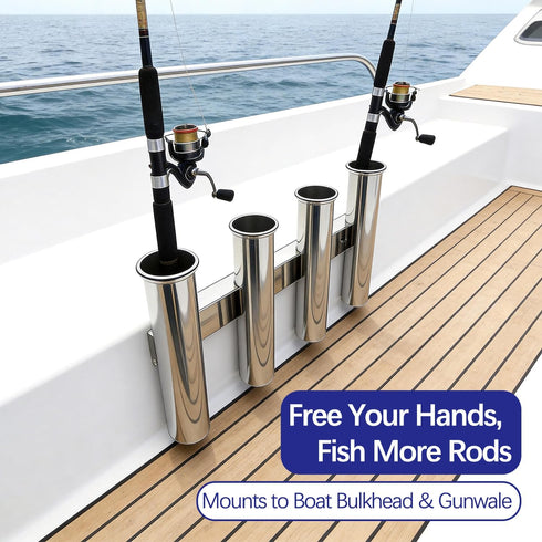 3 4 Marine Boat Rod Stainless Steel Fishing Rod Holders, Rod Rack Boat Marine Fishing Stainless Steel, Side Boat Pole